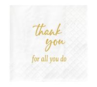 Servilletas de agradecimiento con texto en inglés "Thank You for All You Do", servilletas de agradecimiento, para graduación, jubilación, oficina, fiestas, regalos, para empleados, profesores, médicos