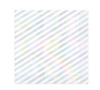 Servilletas de almuerzo con diseño de rayas pequeñas iridiscentes