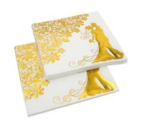 Servilletas De Boda, 33 × 33 Cm Servilletas De Cocktail Servilletas De Papel Desechables Para Fiestas, Servilletas De Invitados Servilletas Decorativas De Cena Para Compromiso (60 Piezas)