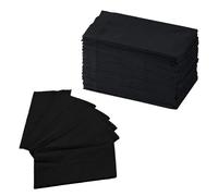 Servilletas de cena negras de 2 capas, 15 x 17 pulgadas, 1/8 pliegues, caja de 1000 unidades