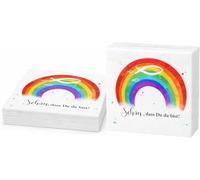 Servilletas de confirmación, 20 servilletas, diseño con peces y arcoíris, 33 x 33 cm