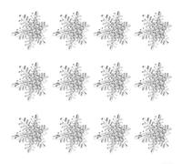 Servilletas de copo de nieve para anillos, 12 piezas para mesas navideñas, cenas de Navidad, bodas y decoraciones de fiesta de temporada (plateado)