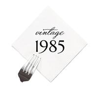 Servilletas de cumpleaños número 40, decoraciones vintage de 1985, letreros de fiesta, servilletas de feliz cumpleaños para todas las edades, decoración de cumpleaños