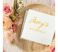 Servilletas de fiesta de cumpleaños número 20, servilletas personalizadas, para bodas y cumpleaños, servilletas de cóctel personalizadas, decoraciones de cumpleaños
