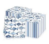 Servilletas de fiesta de peces, servilletas azules y blancas, servilletas de cóctel, servilletas de cena, servilletas de papel suave para fiesta, vajilla para cumpleaños, boda, decoración de fiesta