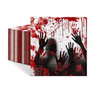 Servilletas de Halloween con manos de sangre, decoración de mesa de Halloween, 40 unidades