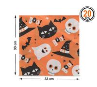 Servilletas de Halloween Naranjas para Fiesta, Tamaño 33x33 cm, Pack de 20 Unidades