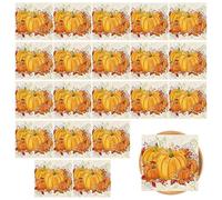 Servilletas de invitados de Halloween, toallas de mano de calabaza, servilletas de Halloween, servilletas de bebidas, servilletas de papel para cena, y lindas decoraciones de vajilla naranja