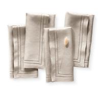 Servilletas de lino - Natural 20 x 20 pulgadas Juego de 4 servilletas de cena con doble vainica Hechas a mano con lino franc?s - Servilletas de tela l