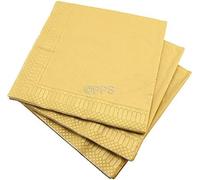 Servilletas de lujo K5 de 3 capas, 33 x 33 cm, 20 unidades (servilletas desechables) ideales para bodas, bautizos, fiestas, barbacoas, etc. (doradas, 33 x 33 cm)
