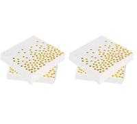 Servilletas De Lunares Dorados De 3 Capas - Papel Laminado Blanco y Dorado Para Fiestas Decorativas, Cumpleaños, Bodas y Celebraciones Navideñas (33x33cm) (Paquete de 2, 60 Unidades)