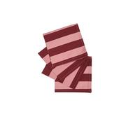 Servilletas de mesa - Cereza - Paquete de 4 - 100% algodón - Rayas rosa y burdeos - 40 x 40 cm