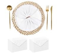Servilletas de Mesa de algodón, Gasa de 32x32 cm, paño de Cocina Reutilizable, decoración for Fiesta de Boda, Multicolor(20pcs White)