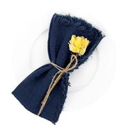 Servilletas de Mesa de algodón, Paquete de 50 32x32cm con Flecos de Gasa for cenas, Fiestas, Bodas y Banquetes(Blue)