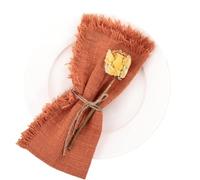Servilletas de Mesa de algodón, Paquete de 50 32x32cm con Flecos de Gasa for cenas, Fiestas, Bodas y Banquetes(Terracotta)