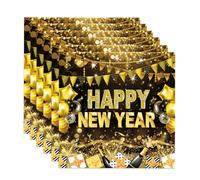 Servilletas de Nochevieja, decoración de Año Nuevo, 20 unidades de servilletas Happy New Year en negro y dorado, se pueden utilizar para la decoración de fiestas 2026