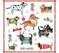 Servilletas de papel 33 x 33 cm, 20 unidades con diseño de perros, alta calidad y sostenibles, servilletas de Navidad desechables de 3 capas, servilletas de papel para Navidad, gastronomía, uso diario