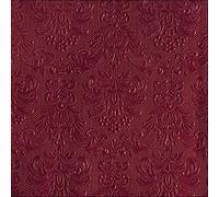 Servilletas de papel 33 x 33 cm, 3 capas, 15 unidades con adornos en relieve, de alta calidad y sostenibles, servilletas de papel desechables para bodas, cenas, gastronomía, fiestas, bodas burdeos