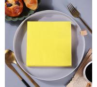 Servilletas de Papel Amarillo Servilletas de Papel Desechables,Suaves y Resistentes,Sin Fragancia,para Comunión,Fiestas,Cumpleaños,Bodas,Decoración de Mesa 20 Paquetes(33x33cm）