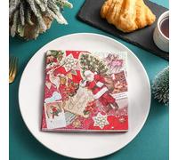 Servilletas de Papel Árbol Navidad Santa Claus Servilletas de Papel Desechables,Suaves y Resistentes,Sin Fragancia,para Comunión,Fiestas,Cumpleaños,Bodas,Decoración de Mesa10 Paquetes(33x33cm）