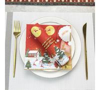 Servilletas de Papel Árbol Navidad Santa Claus Servilletas de Papel Desechables,Suaves y Resistentes,Sin Fragancia,para Comunión,Fiestas,Cumpleaños,Bodas,Decoración de Mesa5 Paquetes(33x33cm）