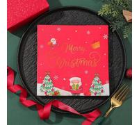 Servilletas de Papel Árbol Navidad Santa Claus Servilletas de Papel Desechables,Suaves y Resistentes,Sin Fragancia,para Comunión,Fiestas,Cumpleaños,Bodas,Decoración de Mesa10 Paquetes(33x33cm）