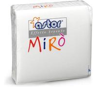 Servilletas de papel Astor Miro, 200 unidades, 20 x 20 cm (abierta 38 x 38 cm), doble capa de celulosa, color blanco para aperitivos y cenas