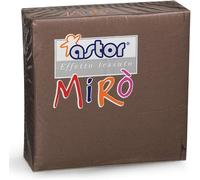 Servilletas de papel Astor Miro, 200 unidades, 20 x 20 cm (abierta 38 x 38 cm), doble capa de celulosa, color marrón para aperitivos y cenas