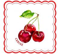 Servilletas de papel con diseño de cereza y higo, paquete de 20, tamaño de toalla 33 x 33 cm, paquete de 16,5 x 16,5 cm