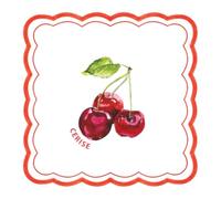 Servilletas de papel con diseño de cereza y higo, paquete de 20, tamaño de toalla 33 x 33 cm, paquete de 16,5 x 16,5 cm