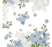 Servilletas de papel con diseño de flores azules en todas partes (33 x 33 cm)