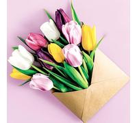 Servilletas de papel con diseño de flores en sobre, 33 x 33 cm, 20 unidades