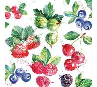 Servilletas de papel con diseño de frutas dulces, 20 unidades, también para decoupage y decoupage, 33 x 33 cm