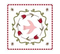 Servilletas de papel con diseño de paloma y flores, 33 x 33 cm, juego de 20, rojo y rosa