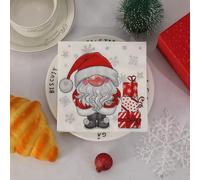Servilletas de Papel Copo Nieve Santa Claus Servilletas de Papel Desechables,Suaves y Resistentes,Sin Fragancia,para Comunión,Fiestas,Cumpleaños,Bodas,Decoración de Mesa30 Paquetes(33x33cm）