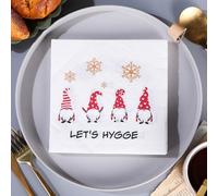 Servilletas de Papel Copo Nieve Santa Claus Servilletas de Papel Desechables,Suaves y Resistentes,Sin Fragancia,para Comunión,Fiestas,Cumpleaños,Bodas,Decoración de Mesa20 Paquetes(33x33cm）