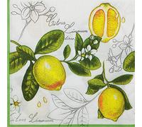 Servilletas de Papel de Colores, 20 Servilletas Shabby Chic para Boda, Cena, Servilletas de cóctel, despedida de soltera/bebé, Partido del Té (Lemon)