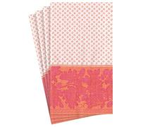 Servilletas de papel de lino con hojas de roble y bellotas en naranja/fucsia, 12 por paquete