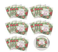 Servilletas de papel de Navidad, 20 servilletas decorativas para fiestas navideñas, color rojo y verde, servilletas de papel para fiestas