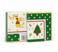 Servilletas de papel de Navidad de 33 × 33 cm, diseño de árbol y reno, toallas desechables festivas para mesa de Navidad, cenas, fiestas y recepciones, suaves y resistentes (3 pliegas) (100)