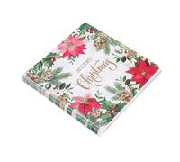 Servilletas de papel de Navidad, papel de seda con estampado de flores navideñas, 33 x 33 cm, toallas de mano de Navidad, servilleta de mano decorativa, para boda, cumpleaños
