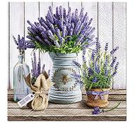 Servilletas de papel de Pascua de calidad decorativas 33 cm x 33 cm (paquete de 20) Lavanda en cubo