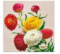 Servilletas de papel de seda de 3 capas, 33 cm x 33 cm, paquete de 20 (flores de pajita)