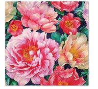 Servilletas de papel de seda de 3 capas, 33 cm x 33 cm, paquete de 20 (peonías flores)