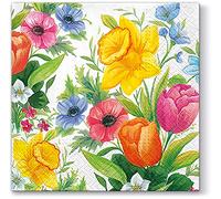 Servilletas de papel de seda de 3 capas, 33 x 33 cm, paquete de 20 (prado primaveral)