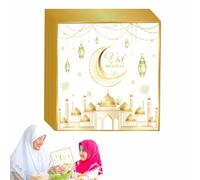 Servilletas de Papel Decoradas para el Ramadan - Servilletas Elegantes para Decoupage y Halloween - Paquete de 48 Servilletas Doradas Ramadán Decoración con Clásico Estrellas Luna para Eid Al Fitr