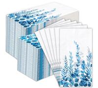 Servilletas de papel desechables de 200 hojas azules para invitados, toallas de mano decorativas, servilletas suaves y absorbentes para fiestas, cocina, baño, almuerzo, cena, cumpleaños, boda, cóctel