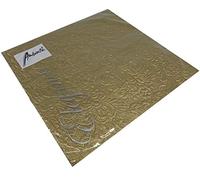 Servilletas de papel Elegance Decoradas de color dorado, para fiestas, aprox. 33 x 33 cm, para bodas, bautizos, con relieve