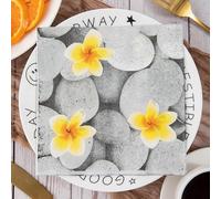 Servilletas de Papel Flores Amarillas Servilletas de Papel Desechables,Suaves y Resistentes,Sin Fragancia,para Comunión,Fiestas,Cumpleaños,Bodas,Decoración de Mesa20 Paquetes(33x33cm）