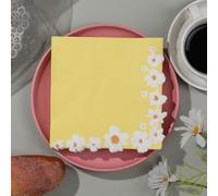 Servilletas de Papel Flores Amarillas Servilletas de Papel Desechables,Suaves y Resistentes,Sin Fragancia,para Comunión,Fiestas,Cumpleaños,Bodas,Decoración de Mesa20 Paquetes(33x33cm）